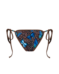 SNAKESKIN BUTTERFLY STRING BIKINI BOTTOM