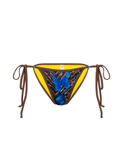 SNAKESKIN BUTTERFLY STRING BIKINI BOTTOM
