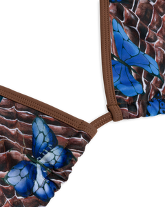 SNAKESKIN BUTTERFLY STRING BIKINI TOP