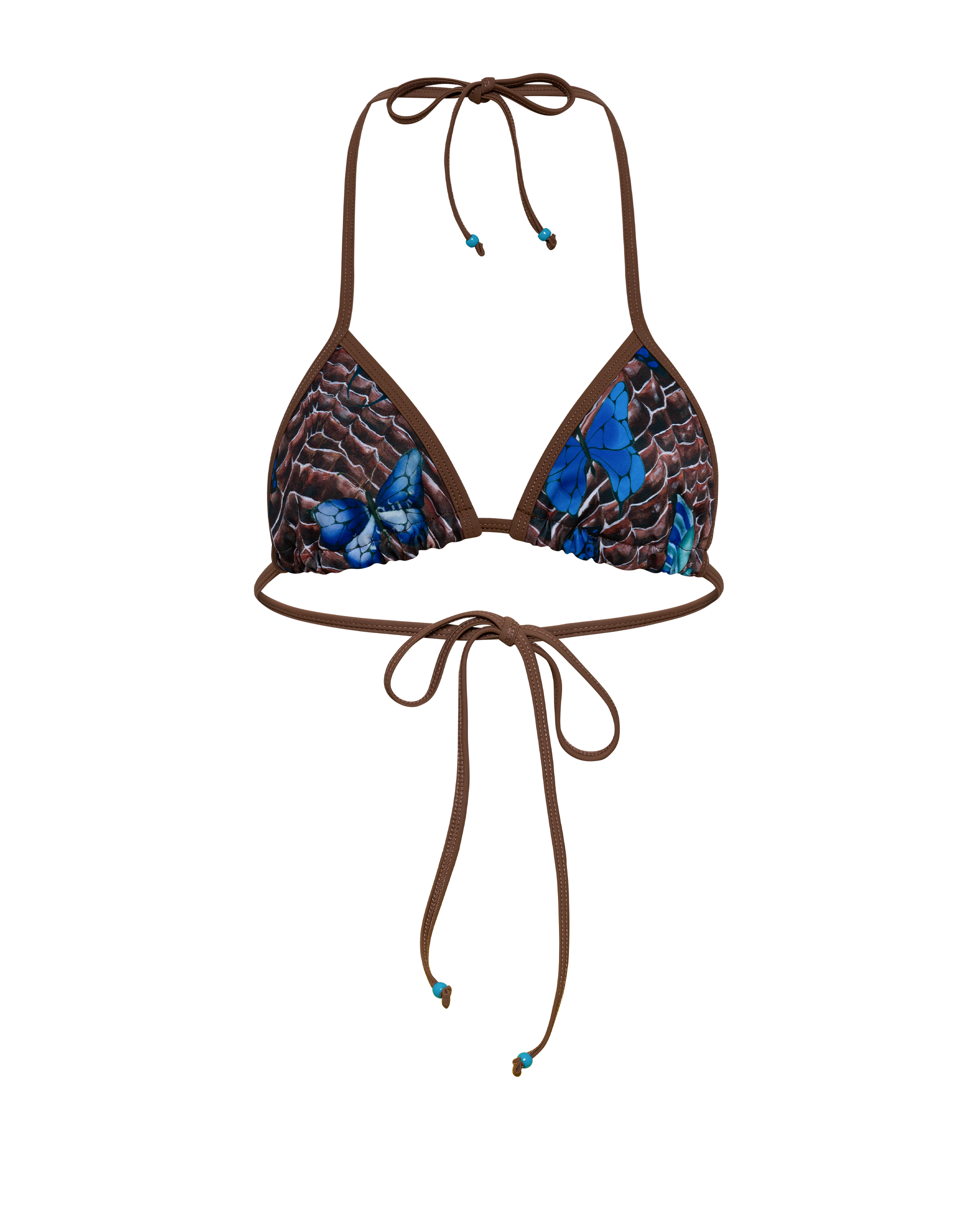 SNAKESKIN BUTTERFLY STRING BIKINI TOP