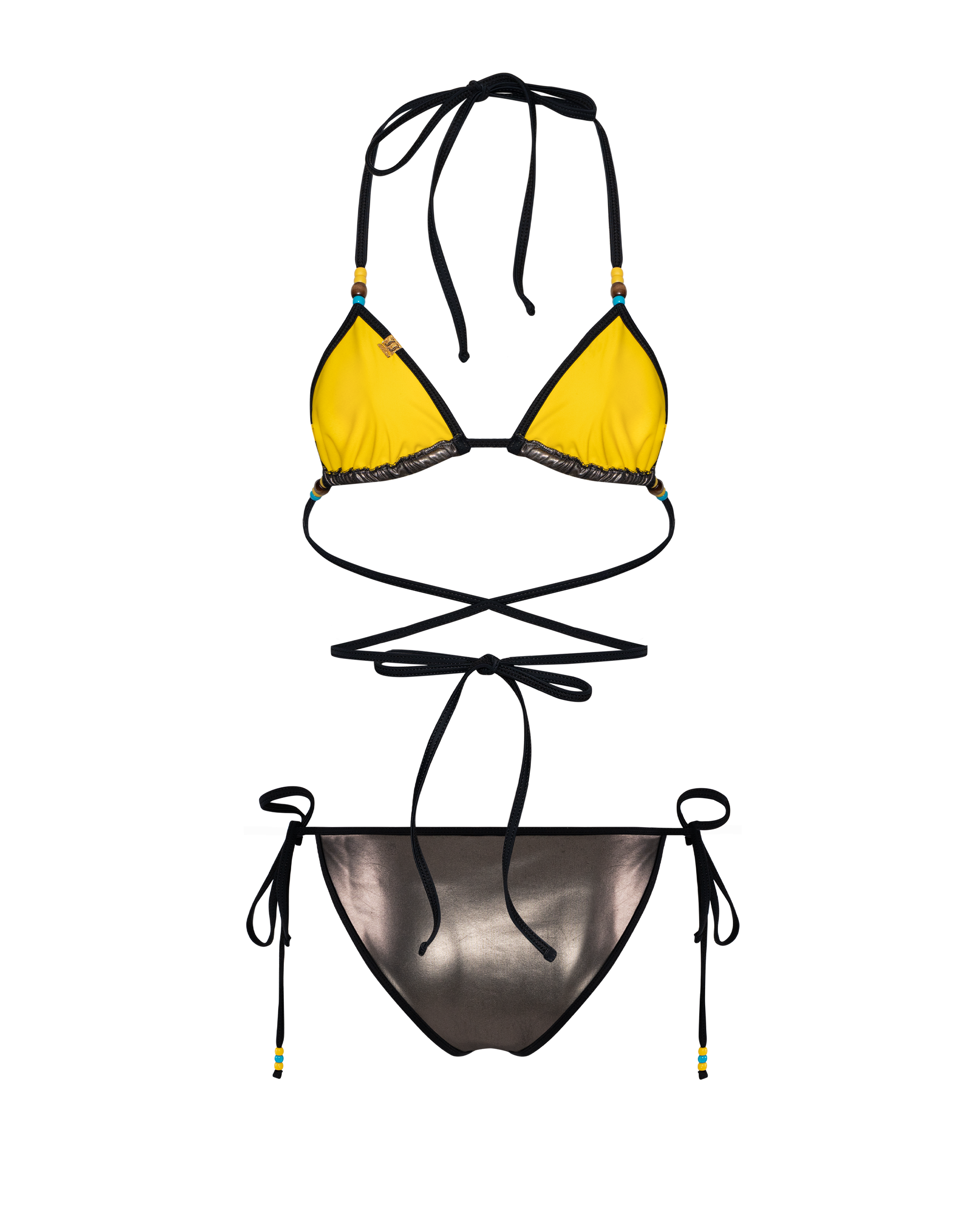 METALLIC SMOKE STRING BIKINI